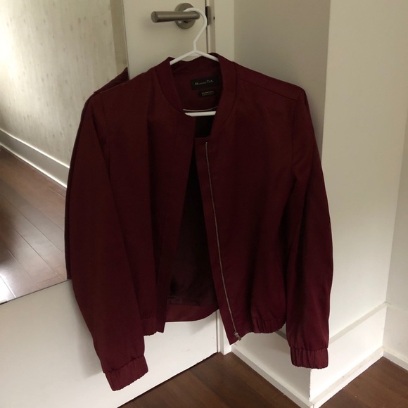 Massimo Dutti Red Bomber Jacket - Picture 3 of 4
